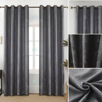 Κουρτίνα Με Κρίκους 140X270CM Lucktora AD6015 1 Γκρί Σκούρο