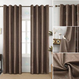 Κουρτίνα Με Κρίκους 140X270CM Lucktora AD6015 13 Καφέ