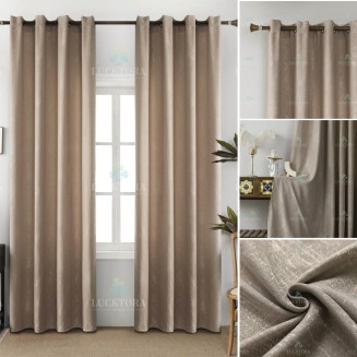 Κουρτίνα Με Κρίκους 140X270CM Lucktora AD6015 4 Μπέζ Καφέ