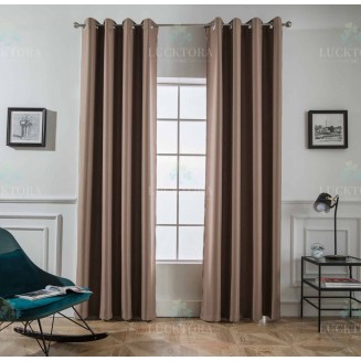 Κουρτίνα Με Κρίκους 140x265CΜ Lucktora AD6038 4 Καφέ