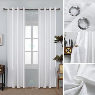 Κουρτίνα Με Κρίκους 140X270CM Lucktora AD6039 8 Λευκό
