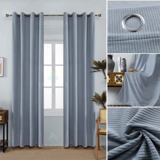 Κουρτίνα Με Κρίκους 140X260CM Lucktora AD6040 7 Μπλέ