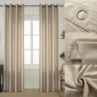 Κουρτίνα Με Κρίκους 140X290CM Lucktora AD6341 14 Μπέζ