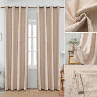 Κουρτίνα Με Κρίκους 140X265cm Lucktora AD9027-4 Μπεζ 90% Blackout