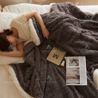 Κουβέρτα Προβατάκι Μονή 160x220 Lucktora 2KG Σκούρο Γκρί