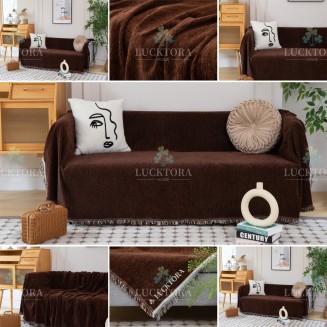 Ριχτάρι 180x200CM Lucktora Chenille C12 4 Καφε