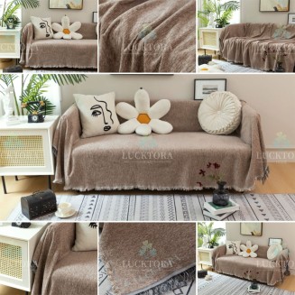 Ριχτάρι 180x200CM Lucktora Chenille C12 9 Μπεζ