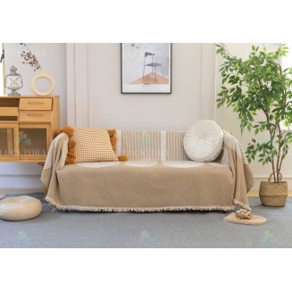 Ριχτάρι 180x180CM Lucktora Chenille C6 1 Μπεζ