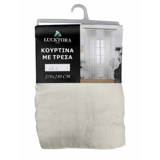 Κουρτίνα Με Τρέσσα 270X280CM Lucktora 6076 8 Eκρού