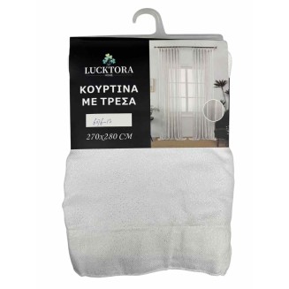 Κουρτίνα Με Τρέσσα 270X280CM Lucktora 6076 12 Λευκό