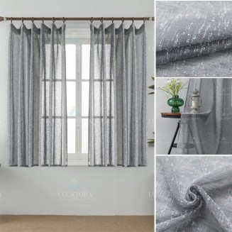 Κουρτίνα Με Τρέσσα  200x150cm Lucktora K6023-5 Σκούρο Γκρί