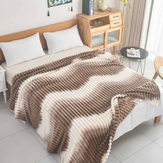 Κουβέρτα Fleece-Δίχρωμο Ριγέ -5 220X240CM Lucktora