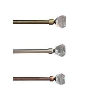 Κουρτινόξυλο Φ19Mm Μονό 120-210Cm - Zsq Ασημι Ματ Πτυσσόμενο Lucktora
