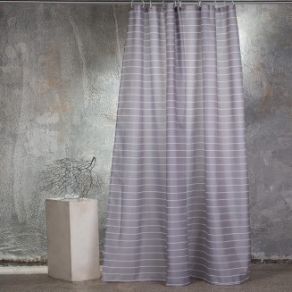 Κουρτίνα Μπάνιου 180x180 Melinen Stripe Grey