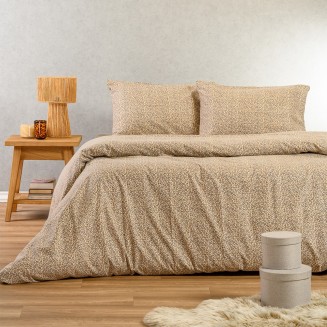 Παπλωματοθήκη Φανελένια Μονή 165x245 Melinen Keshia Beige