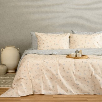 Παπλωματοθήκη Μονή 165x245 Melinen Ultra Line Amour Blue-Beige