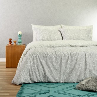 Παπλωματοθήκη Μονή 165x245 Melinen Casual Line Leo Aqua-Grey