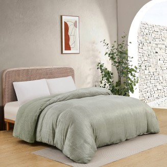 Παπλωματοθήκη Μονή 165x225 Melinen Shelby Soft Olive