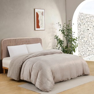 Παπλωματοθήκη Υπέρδιπλη 225x245 Melinen Shelby Greige