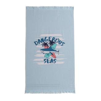 Πετσέτα Θαλάσσης Παιδική 70x120 Melinen Dangerous Light Blue