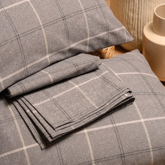 Σεντόνια Σετ 2 Τεμ. Μονά Με Λάστιχο 100x200+32 Melinen Ultra Line Mini Diego Grey