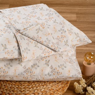 Σεντόνι Σετ 2 Τεμ. Μονό Με Λάστιχο 100x200+32 Melinen Ultra Line Mini Aisha Aqua-Grey