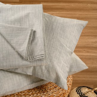 Σεντόνι Σετ 2 Τεμ. Ημίδιπλο Με Λάστιχο 120x200+32 Melinen Casual Line Mini Mateo Grey