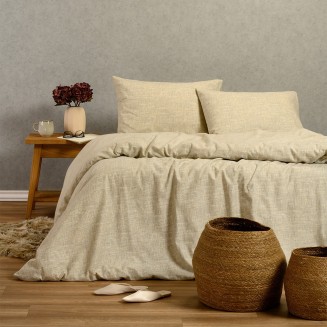 Σεντόνι Σετ 3 Τεμ. Φανέλα King Size Με Λάστιχο 180x200+30 Melinen Winter Line Mini Farrel Grey