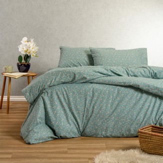 Σεντόνι Σετ 3 Τεμ. Φανέλα King Size Με Λάστιχο 180x200+30 Melinen Winter Line Mini Fay Petrol