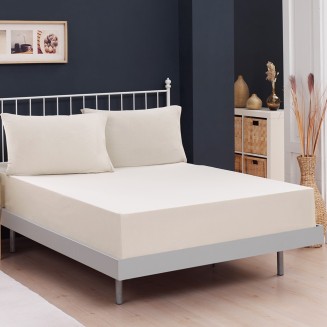 Σεντόνι Κατωσέντονο Σετ 2 Τεμαχίων Μονό Με Λάστιχο 100x200+25 Melinen Jersey Beige