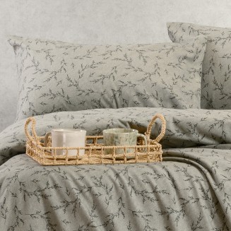 Μαξιλαροθήκες Σετ 2 Τεμαχίων Φανέλα 53x72 Melinen Poppy Grey
