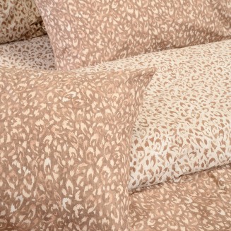 Μαξιλαροθήκες Σετ 2 Τεμαχίων Πανωσέντονου 50x70 Melinen Casual Line Leo Mocca