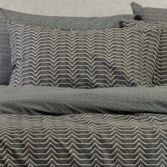 Μαξιλαροθήκες Σετ 2 Τεμαχίων Πανωσέντονου 50x70 Melinen Ultra Line Paris Anthracite