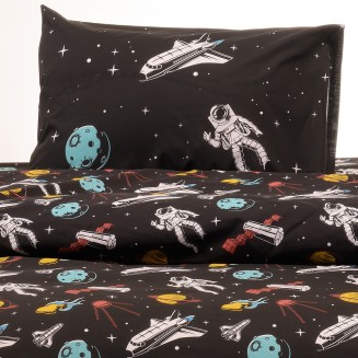 Μαξιλαροθήκη Σετ 50x70 Melinen Kids Line Planet Black