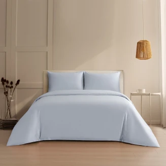 Παπλωματοθήκη Σετ 3Τμχ Υπέρδιπλη 225x245 Melinen Bella Satin Silver