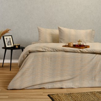 Σεντόνια Σετ Φανελένια King Size Με Λάστιχο 180x200+30 Melinen Trinity Petrol