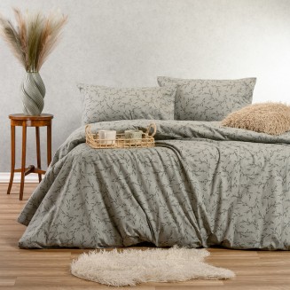 Σεντόνια Σετ Φανελένια King Size 270x260 Melinen Poppy Grey