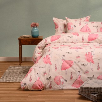 Σεντόνια Σετ Μονά 170x260 Φανελένια Melinen Winter Line Kids Ballet Ecru
