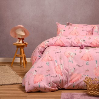 Σεντόνια Σετ Μονά 170x260 Φανελένια Melinen Winter Line Kids Ballet Pink