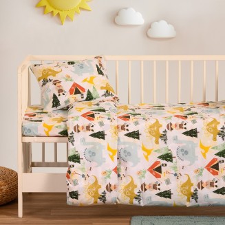 Σεντόνια Σετ Κούνιας Με Λάστιχο 70x140+17 Melinen Baby Line Explorer Red