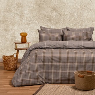 Σεντόνια Σετ King Size Με Λάστιχο 180x200+32 Melinen Ultra Line Diego Grey