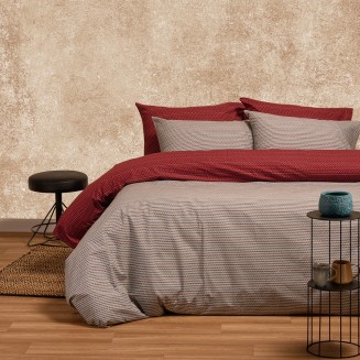 Σεντόνια Σετ King Size Με Λάστιχο 180x200+32 Melinen Casual Line Fakir Grey
