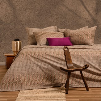 Σεντόνια Σετ King Size Με Λάστιχο 180x200+32 Melinen Casual Line Tundra Beige