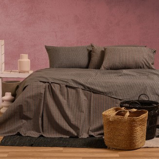 Σεντόνια Σετ Μονά 170x270 Melinen Ultra Line Blaze Brown