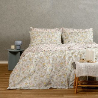 Σεντόνια Σετ Μονά Με Λάστιχο 100x200+32 Melinen Casual Line Chloe Aqua