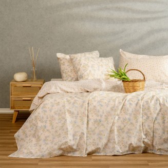 Σεντόνια Σετ Μονά Με Λάστιχο 100x200+32 Melinen Casual Line Chloe Peach