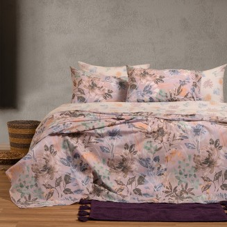 Σεντόνια Σετ Μονά Με Λάστιχο 100x200+32 Melinen Casual Line Elrod Lilac