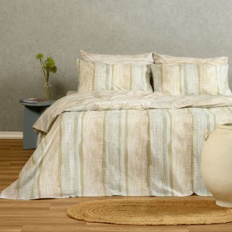 Σεντόνια Σετ Μονά Με Λάστιχο 100x200+32 Melinen Casual Line Fuji Mocca