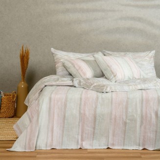 Σεντόνια Σετ Μονά Με Λάστιχο 100x200+32 Melinen Casual Line Fuji Pastel