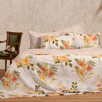 Σεντόνια Σετ Μονά Με Λάστιχο 100x200+32 Melinen Casual Line Sylvie Peach